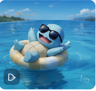 squirtle floating in water